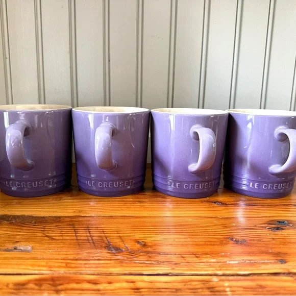 Le Creuset Purple Ceramic Coffee Mug Set ombré - Picture 4 of 5